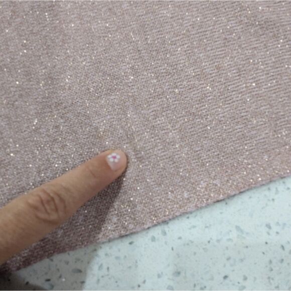 Chico's Woman Shine Plaid Poncho Pink Brown Patchwork Metallic Threads Fall S/M - Picture 6 of 9